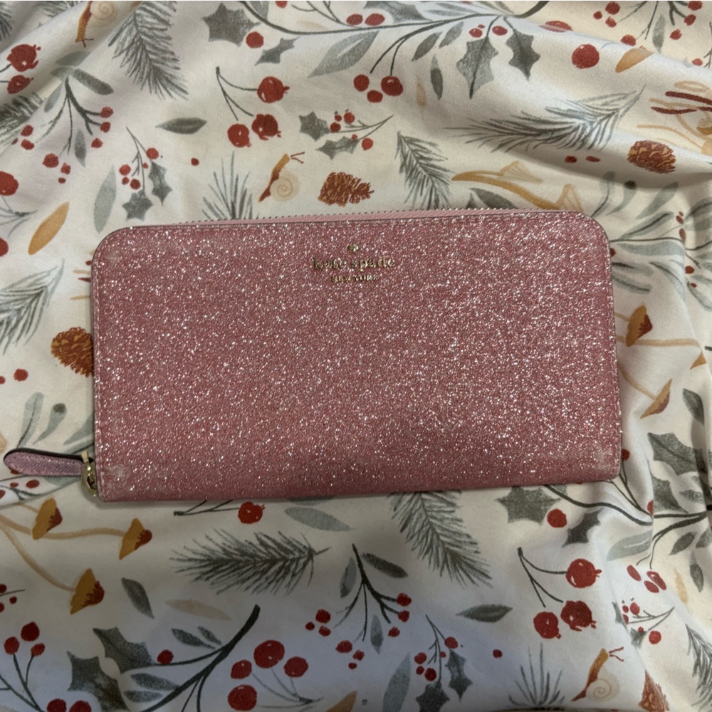 Kate spade pink glitter wallet